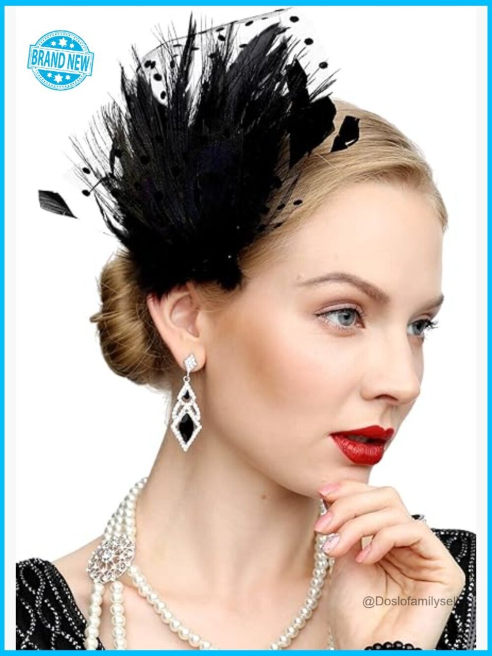 Gatsby Flapper Feather Headpiece Art Deco Party Accessory Vintage Clip